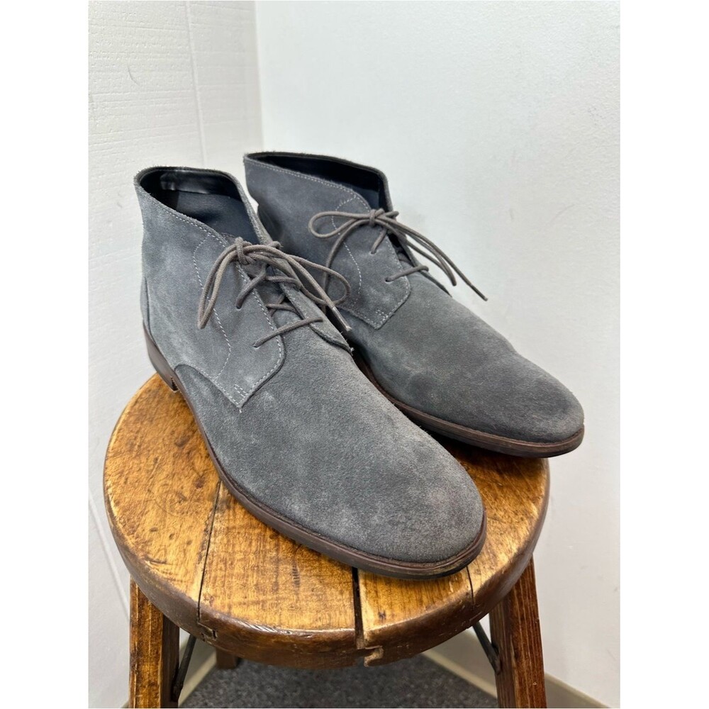 Clarks Ankle Boots Men's 10M Blue Suede Chukka Lace Dr. Marten Softwair Insole